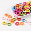Mixed Color Donut Natural Wood Beads X-TB233Y-1