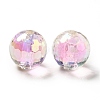 Two Tone UV Plating Rainbow Iridescent Acrylic Beads TACR-D010-03B-06-2