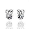 Heart Real Platinum Plated Eco-Friendly Tin Alloy Cubic Zirconia Stud Earrings EJEW-BB13459-1