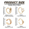Cheriswelry 4Pcs 4 Style Snake & Smiling Face & Star Brass Cuff Rings for Her RJEW-CW0001-01-3