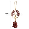 1Pc Wire Wrapped Chips Natural Red Jasper Big Pendant Decorations HJEW-SZ0001-27F-2