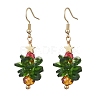 Christmas Tree Glass Dangle Earrings EJEW-JE06128-1