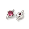 Brass Cubic Zirconia Flat Round Connector Charms KK-H204-02P-05-2