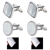 2 Pairs 2 Styles Natural Shell Cufflinks for Men FIND-WR0010-95-1