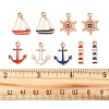 36Pcs 9 Styles Alloy Enamel Pendants ENAM-FS0002-83-5