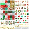 DIY Christmas Themed Acrylic & Glass Seed & Polymer Clay Beads Bracelet Kits DIY-FS0007-95-1