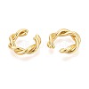 Twist C-Shaped Brass Cuff Earrings EJEW-T049-01G-3