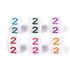 Opaque Acrylic European Large Hole Beads SACR-N020-01A-03-2