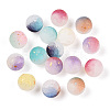 Frosted Baking Paint Crackle Glass Beads with Glitter Powder X1-DGLA-T004-8mm-01A-1