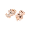 Brass Micro Pave Clear Cubic Zirconia Charms ZIRC-C020-38-3