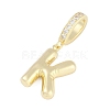 Brass Micro Pave Clear Cubic Zirconia Pendants KK-M289-01K-G-2