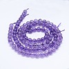 Natural Amethyst Round Bead Strands G-M212-6mm-03A-2