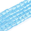 Transparent Electroplate Glass Bead Strands GLAA-N047-08-C08-1