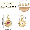 16Pcs 8 Colors Brass Micro Pave Cubic Zirconia Charms KK-NB0001-39-4