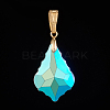 AB Color Plated Electroplate Glass Pendants PALLOY-JF00446-01-4