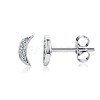 Brass Micro Pave Cubic Zirconia Stud Earrings EJEW-BB35386-P-1
