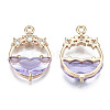 Faceted Transparent Glass Pendants X-GLAA-T020-18D-2
