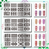 Stainless Steel DIY Nail Art Templates MRMJ-WH0092-058-3