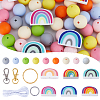 DIY Rainbow Keychain Making Kit DIY-SC0022-46-1