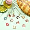 50Pcs 10 Colors Printed Alloy Pendants ENAM-CJ0006-81-6
