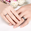Valentine's Day Gifts Titanium Steel Cubic Zirconia Couple Rings For Men RJEW-BB16425-9-7