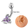 G23 Titanium Pave Medium Orchid Cubic Zirconia Curved Barbell Cartilage Earrings FS-WGD98FB-04-1