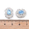 Brass Light Sky Blue Glass Oval Multi-Strand Links KK-B125-12S-3