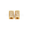 Brass Micro Pave Clear Cubic Zirconia Beads KK-N242-014-1