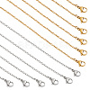  20Pcs 2 Colors 304 Stainless Steel Cable Chain Necklaces Set MAK-NB0001-20-1