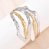 304 Stainless Steel Cuff Bangles for Women BJEW-G757-03GP-1