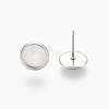 Eco-Friendly 316 Surgical Stainless Steel Stud Earring Settings STAS-F181-01P-8mm-2