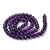 Natural Amethyst Round Bead Strands G-M304-18-6mm-2