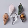 Faceted Cone Natural Mixed Gemstone Pendants G-I299-A-1