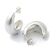 Teardrop Brass Stud Earrings EJEW-D098-04S-2