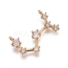 Brass Micro Pave Cubic Zirconia Pendants ZIRC-F099-20G-04-1