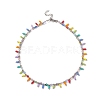 Glass Seed Beaded Charms Necklace for Women NJEW-JN04189-1