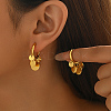 Stainless Steel Flat Round Chandelier Earrings JB5555-1