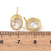 Brass Micro Pave Clear Cubic Zirconia Stud Earrings EJEW-C174-02E-G-5