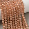 Natural Gemstone Sunstone Round Beads Strands G-E251-34-6mm-01-5