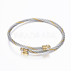 Trendy 304 Stainless Steel Torque Bangles & Rings Sets SJEW-H073-09A-2