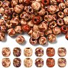100Pcs Printed Wooden Dyed Beads WOOD-YW0001-56-1