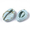 Spray Painted Natural Cowrie Shell Beads SSHEL-R047-03-A04-3