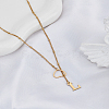 1Pc Letter & Heart Stainless Steel Lariat Necklaces for Women NJEW-LP0002-87G-L-3