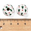 Christmas Printed Schima Wood European Beads WOOD-G024-02C-3
