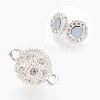 Alloy Rhinestone Magnetic Clasps with Loops RB-H116-2-S-2