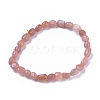Natural Sunstone Bead Stretch Bracelets BJEW-K213-35-2