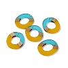 Transparent Resin & Walnut Wood Pendants RESI-M027-01I-4
