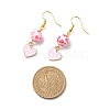 Alloy Enamel Heart with Resin Beaded Pendant Necklace Dangle Earrings SJEW-JS01249-8