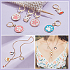 Alloy Enamel Sakura/Paw Print/Rabbit Pendant Locking Stitch Markers HJEW-PH01893-5