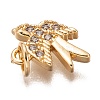Brass Micro Pave Clear Cubic Zirconia Charms ZIRC-C020-48G-3
